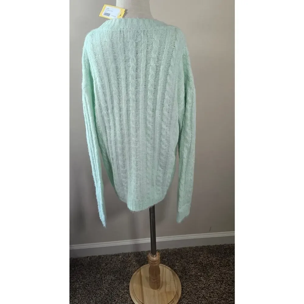 Love Ellie Katya Cable Knit Sweater Mint Size M